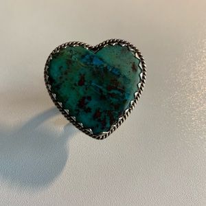 Sterling Silver Heart Stone Ring